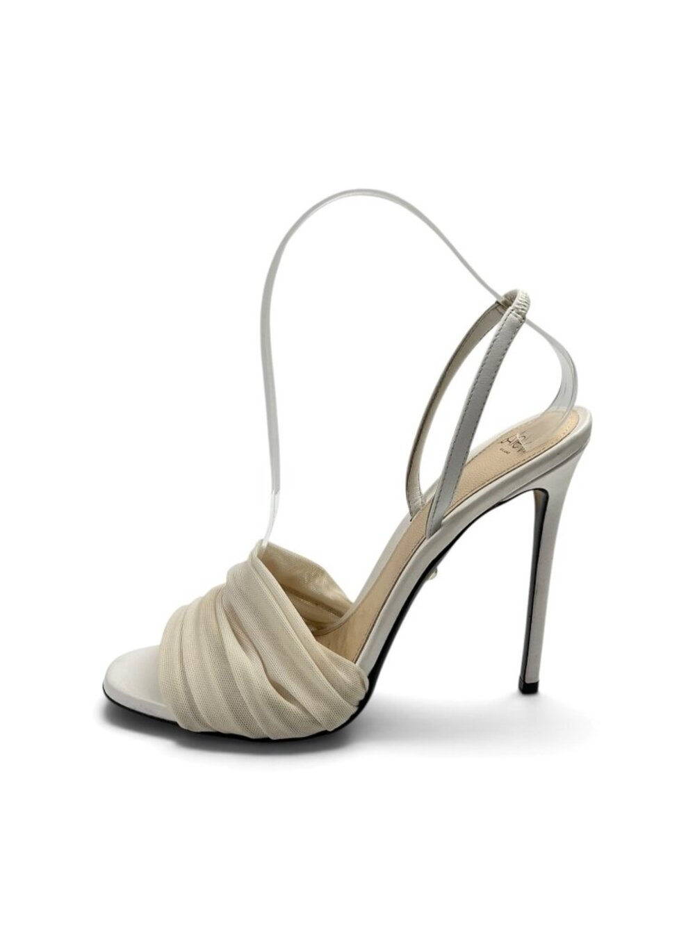 ALEVI MILANO White Mesh And Leather Slingback Sandals Sz 8.5